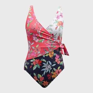 Tommy Bahama Summer Floral Wrap-Front One-Piece Swimsuit 🌊